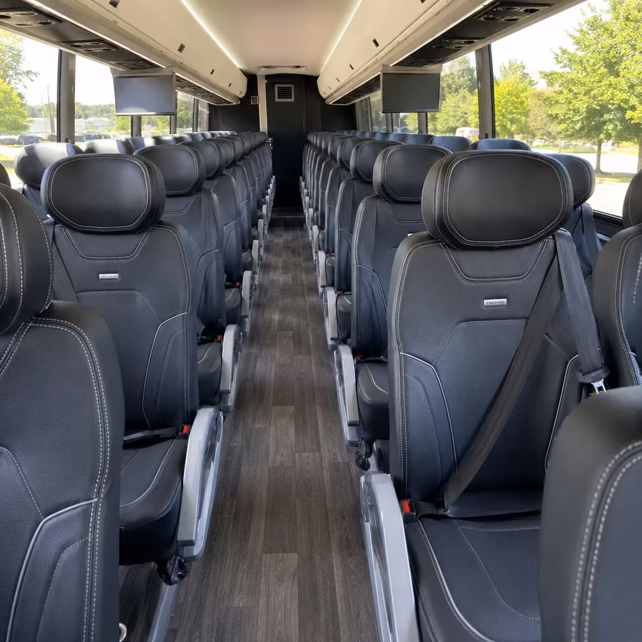 waterbury charter bus rental interior